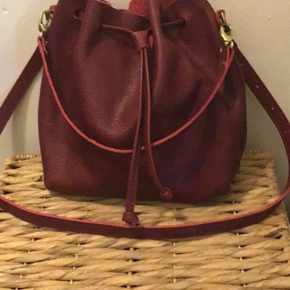 Portland Leather Goods *MODIFIED* Sangria Large Bucket bag.